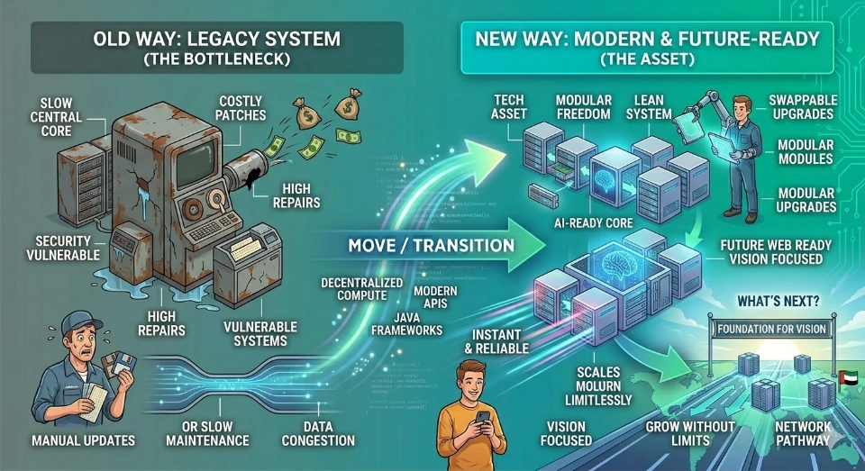 evolution legacy systems bottleneck modern future ready asset transformation