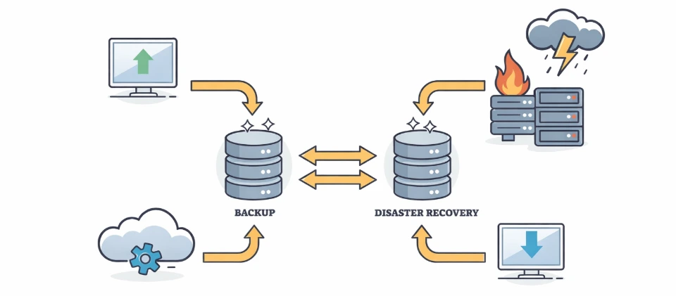 backup disaster recovery data backup systems failover restoration data protection business continuity risk mitigation system recovery