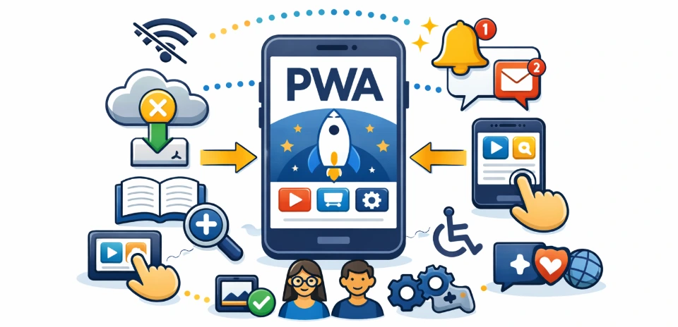 progressive web applications pwa offline access service workers app like experience responsive design fast loading installable web apps