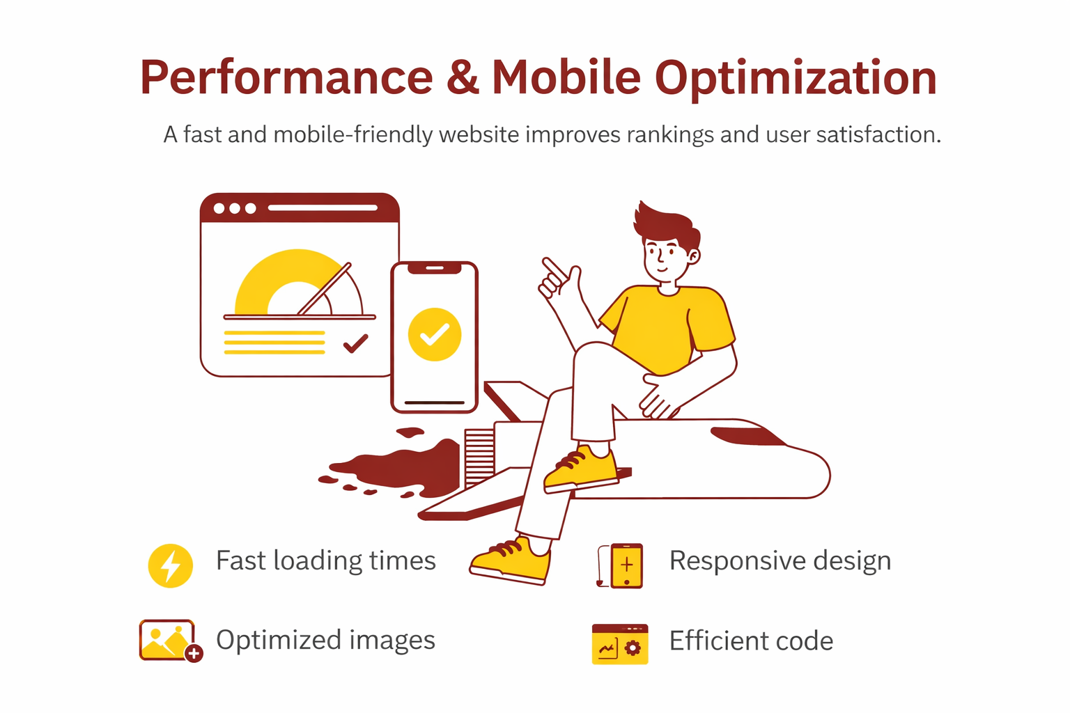 Performance and mobile optimization fast loading responsive design optimized images efficient code user satisfaction rankings