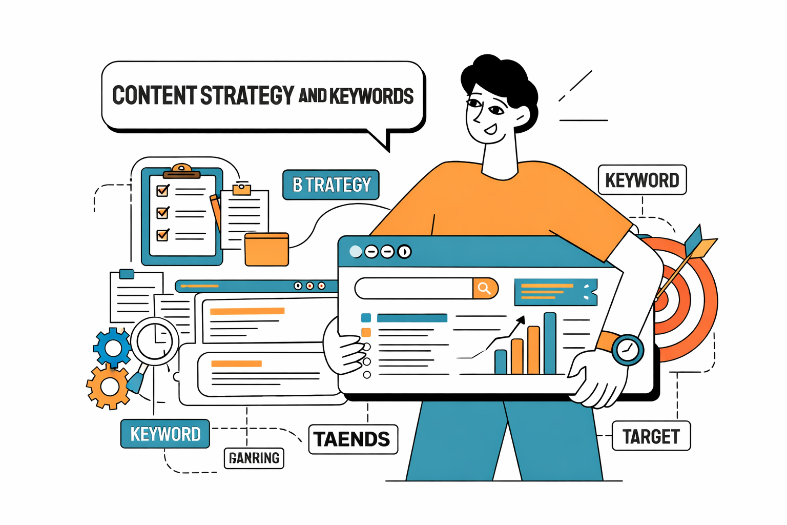 Content strategy keyword targeting improve visibility enhance rankings increase engagement support relevant high quality content