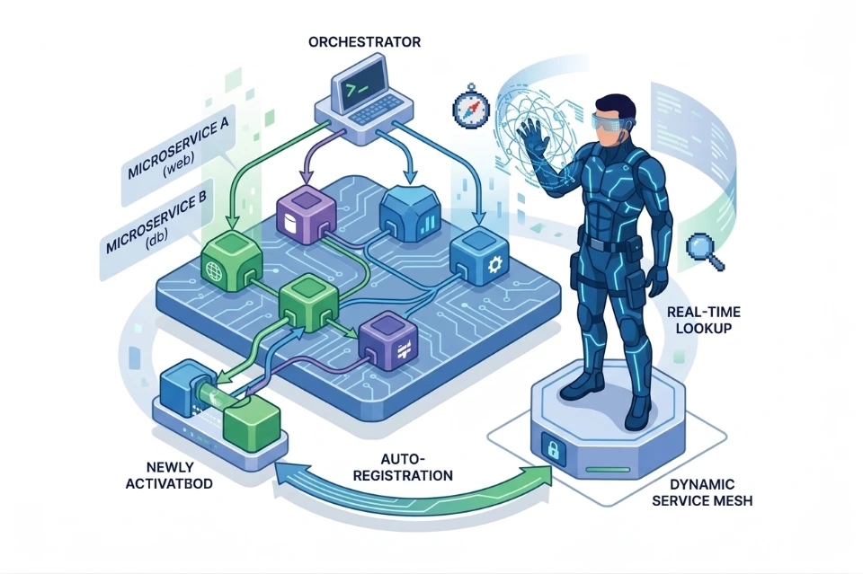Service discovery enable dynamic connection locate services automatically support scaling improve communication flexibility reliability