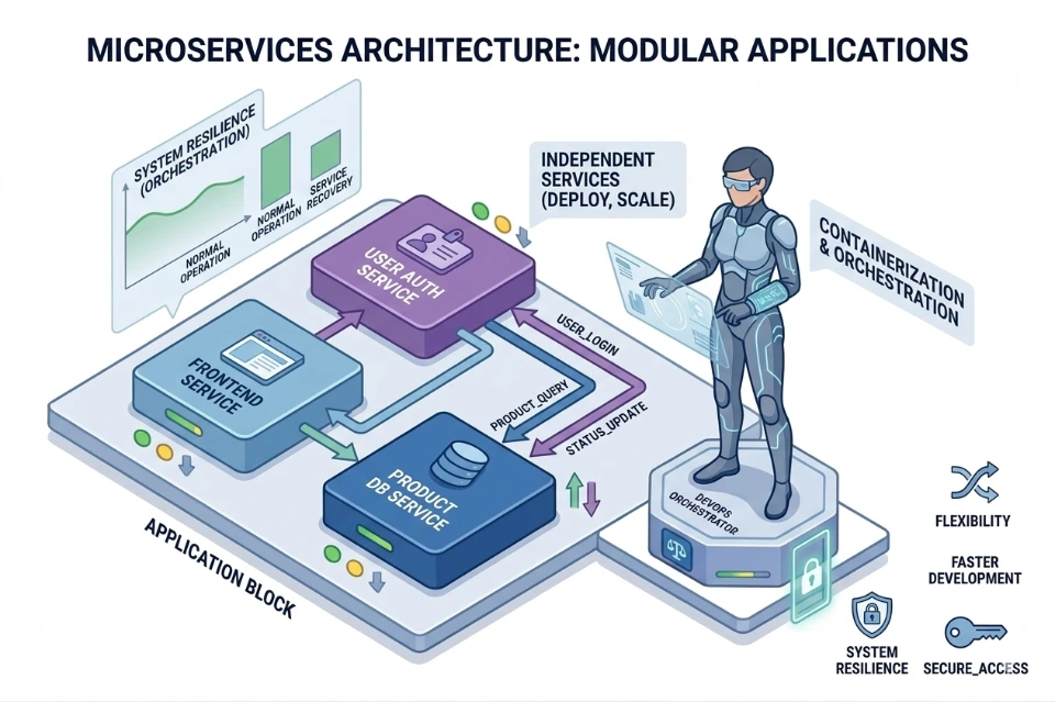 Microservices architecture modular services enable independent deployment scalability flexibility improve resilience accelerate development