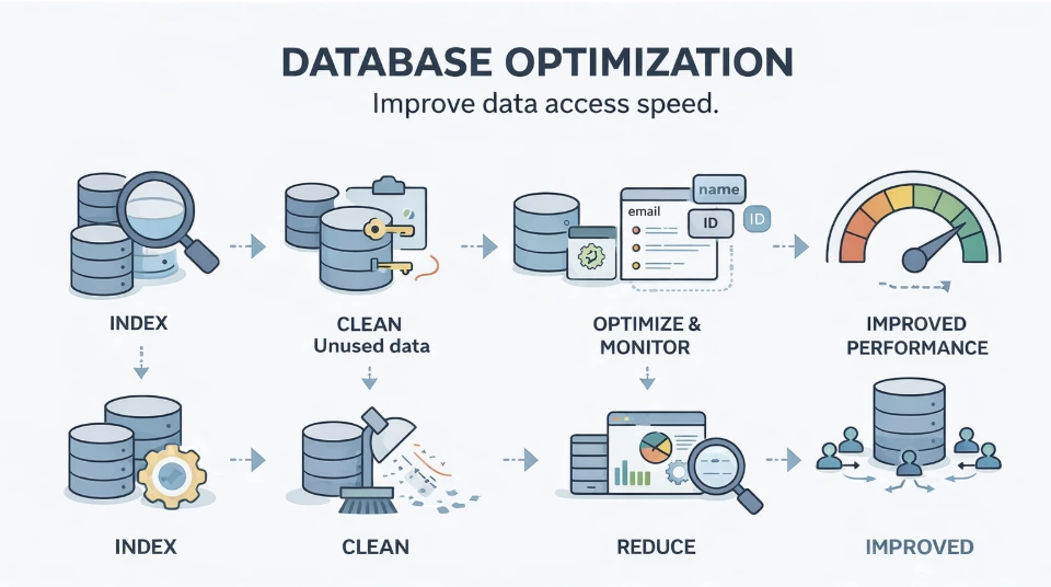 Optimized database indexing queries reduce response time improve speed enhance scalability support efficient data retrieval performance
