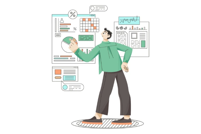 A developer analyzing real-time performance dashboards with charts and metrics, representing continuous monitoring, load testing, and performance optimization for high-traffic digital platforms.