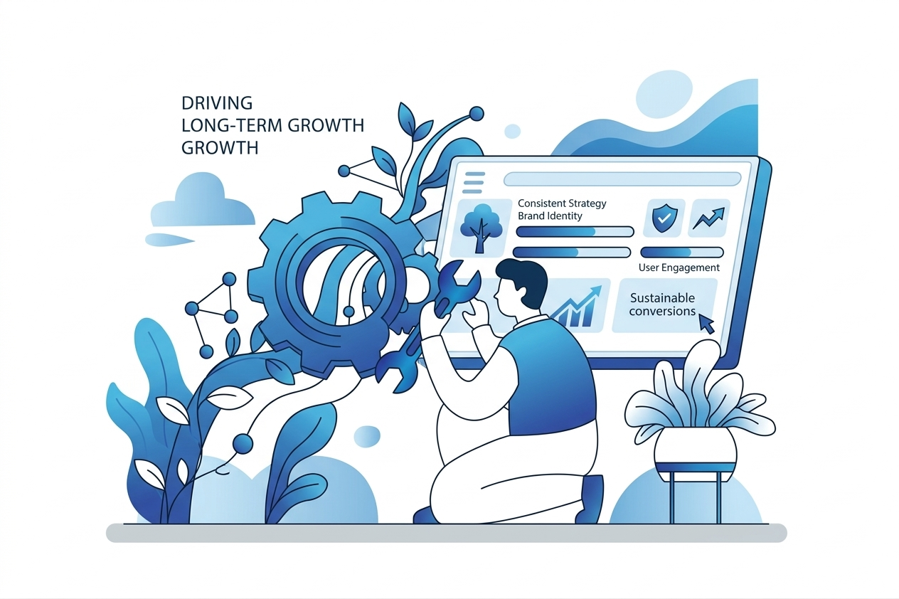 Driving long-term growth content strategy digital branding trust engagement conversions relevance competitiveness sustainability