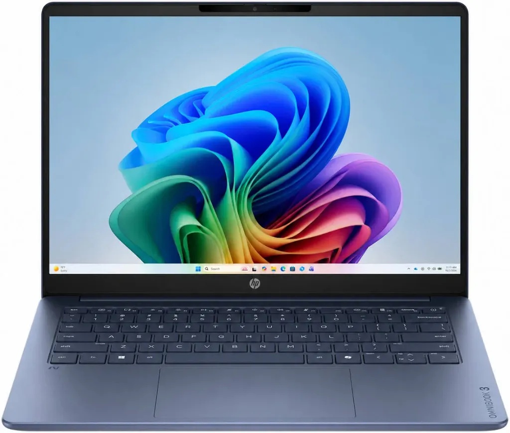 HP OmniBook 3 NGAI 14-hz0015dx Qualcomm Snapdragon X X1-26-100 | 16GB RAM | 512GB SSD | Qualcomm Adreno GPU | 14" 2K (1920 x 1200) Touch Display | Windows 11 Home | D0VF2UA